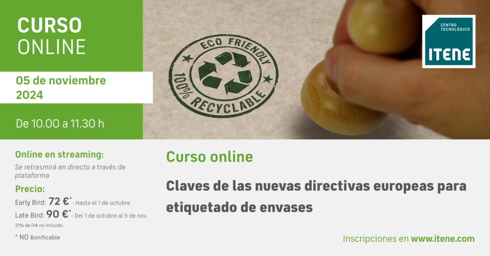  Curso online: Claves de las nuevas directivas europeas para etiquetado de envases. 2024